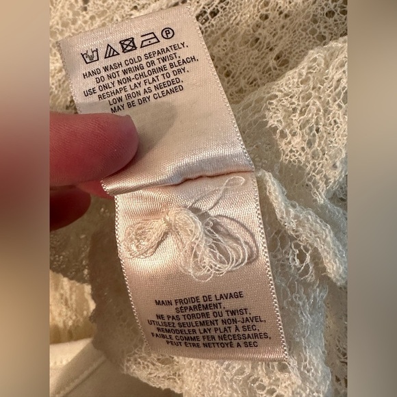 ANTHROPOLOGIE Knitted & Knotted SM 2 PIECE Cille Pullover Beaded Silver Lace Top - Picture 12 of 16